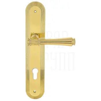 Дверная ручка Extreza 'PIERO' (Пиеро) 326 на планке PL05 полированное золото (cyl)