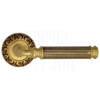 Дверная ручка на розетке Venezia 'MOSCA' D4 французское золото + коричневый