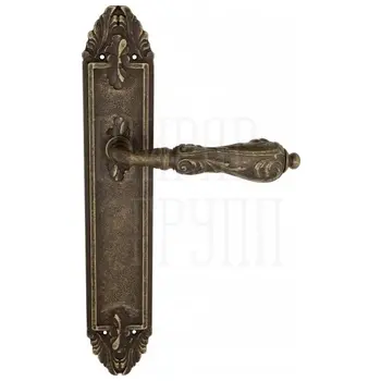 Дверная ручка Venezia 'MONTE CRISTO' на планке PL90 античная бронза