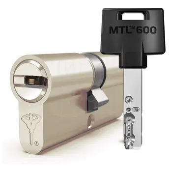 Цилиндровый механизм ключ-ключ Mul-T-Lock (Светофор) MTL600 130 mm (60+10+60) латунь + флажок