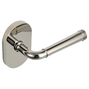 Дверная ручка из латуни в 3-х оттенках Ghobestir 'CAESAR Collection' на круглой розетке никель