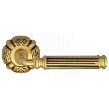 Дверная ручка на розетке Venezia 'MOSCA' D5 французское золото + коричневый