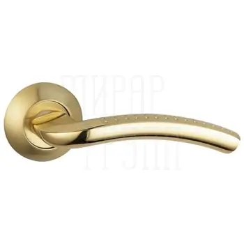 Дверная ручка на круглой розетке BUSSARE 'PRATICO' A-09-10 полированное золото
