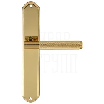 Дверная ручка Extreza 'TUBA' (Туба) 126 на планке PL01 полированное золото