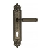 Дверная ручка Venezia "MOSCA" на планке PL96, античное серебро (cyl)