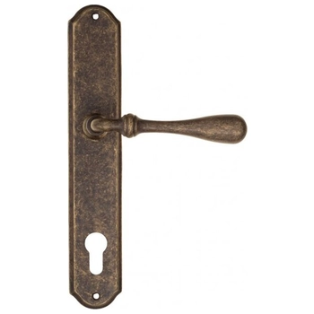 Дверная ручка Fratelli Cattini 'RETRO' на планке PL02 античная бронза (cyl)