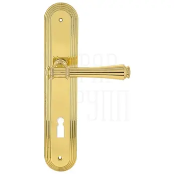 Дверная ручка Extreza 'PIERO' (Пиеро) 326 на планке PL05 полированное золото (cab) (KEY)