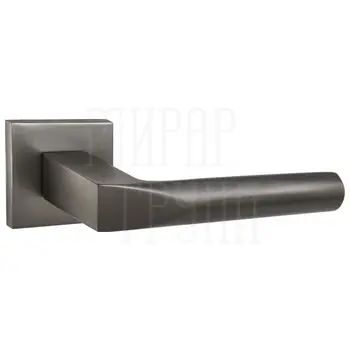 Дверные ручки Puerto (Пуэрто) 'Доппио', серия SLIM INAL 554-03 (slim) на тонком квадратном основании матовый черный никель