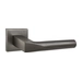 Дверные ручки Puerto (Пуэрто) "Доппио", серия SLIM INAL 554-03 (slim) на тонком квадратном основании, матовый черный никель