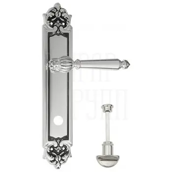 Дверная ручка Venezia 'PELLESTRINA' на планке PL96 натуральное серебро (wc)