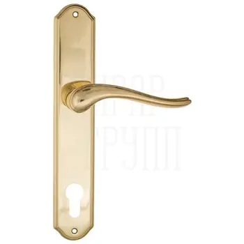Дверная ручка Fratelli Cattini 'LAVERA' на планке PL02 полированная латунь (cyl)