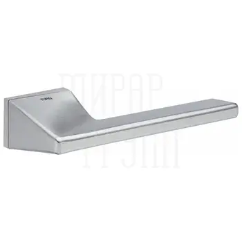 Дверная ручка на прямоугольной розетке Tupai Vizion 4130 5RE титан R ф/з (на тонком основании 5 мм) матовый хром