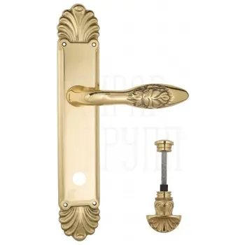 Дверная ручка Venezia 'CASANOVA' на планке PL87 полированная латунь (wc-4)