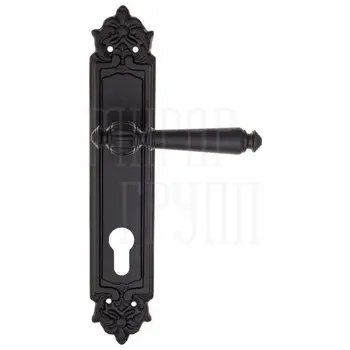 Дверная ручка Fratelli Cattini 'MARANI' на планке PL96 матовый черный (cyl)