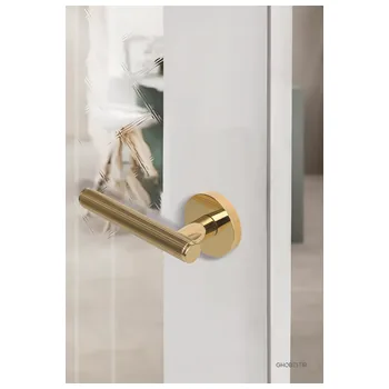 Дверная ручка из латуни в 3-х тренд оттенках Ghobestir "RACHEL" G002 на овальной розетке