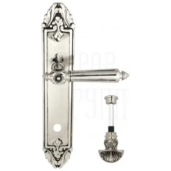 Дверная ручка Venezia 'CASTELLO' на планке PL90 натуральное серебро (wc-4)