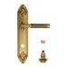 Дверная ручка Venezia 'MOSCA' на планке PL90, французское золото + коричн. (wc-4)