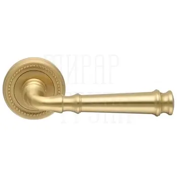 Дверная ручка Extreza 'Bono' (Боно) 328 на круглой розетке R03 матовое золото + золото