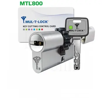 Цилиндровый механизм ключ-вертушка Mul-T-Lock (Светофор) MTL800 91 mm (55+10+26) никель + шестерня