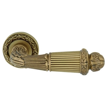 Дверная ручка на розетке Mestre OR 6520 матовая античная латунь