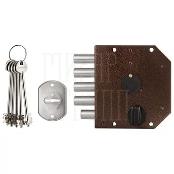 Замок Guardian (Гардиан) накладной ЗВ 20.05 левый ( ЗК.503Н-02) ЗД без ответной планки. /120:501/ никель