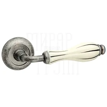 Дверная ручка на розетке Fimet 'Lady' 148 (231С) античное серебро + керамика