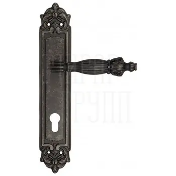Дверная ручка Venezia 'OLIMPO' на планке PL96 античное серебро (cyl)