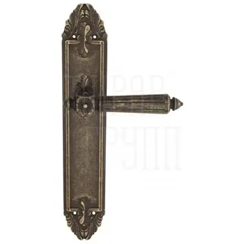 Дверная ручка Venezia 'CASTELLO' на планке PL90 античная бронза