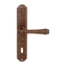 Дверная ручка на планке Melodia 245/131 'Tako', античная бронза (key)