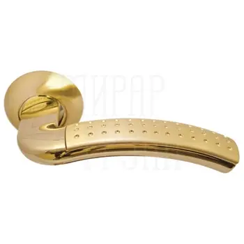 Дверная ручка на круглой розетке RUCETTI RAP 7 матовое золото