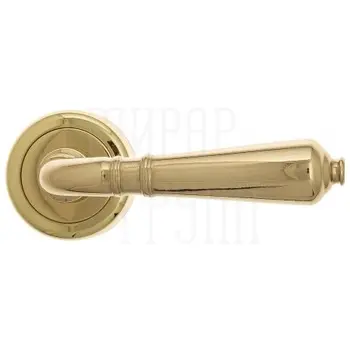 Дверная ручка на круглой розетке Venezia 'VIGNOLE' D1 полированная латунь