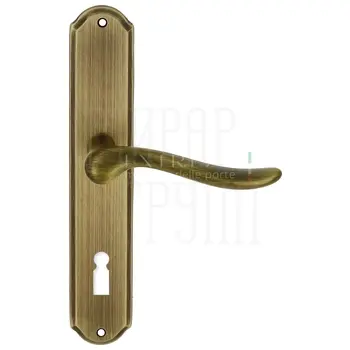 Дверная ручка Extreza 'TOLEDO' (Толедо) 323 на планке PL01 матовая бронза (cab) (KEY)