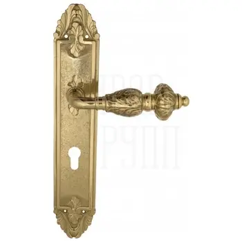 Дверная ручка Venezia 'LUCRECIA' на планке PL90 полированная латунь (cyl)