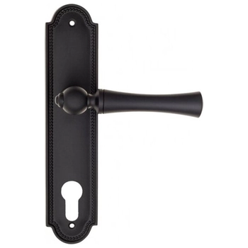 Дверная ручка Fratelli Cattini 'FOGGIA' на планке PL248 матовый черный (cyl)