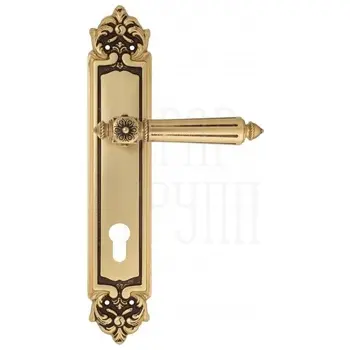 Дверная ручка Venezia 'CASTELLO' на планке PL96 французское золото (cyl)