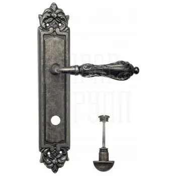 Дверная ручка Venezia 'MONTE CRISTO' на планке PL96 античное серебро (wc)