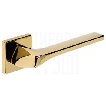 Дверная ручка Extreza Hi-Tech 'ERICA' (Эрика) 119 на квадратной розетке R11 полированное золото