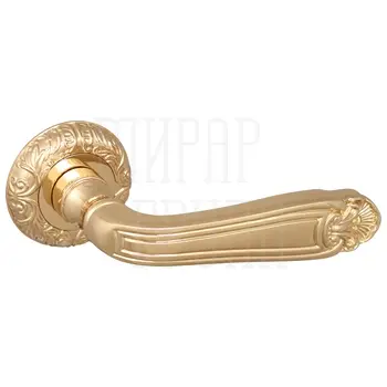 Дверная ручка на круглой розетке Fuaro (Фуаро) 'LOUVRE' SM/HD золото 24к