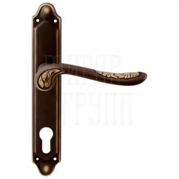 Дверная ручка на планке Melodia 285/158 'Daisy' затемненная бронза (cyl)