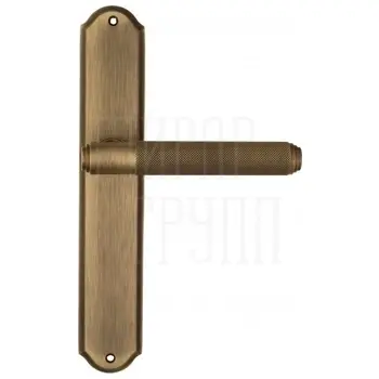 Дверная ручка Venezia 'EXA ZIG' на планке PL02 матовая бронза