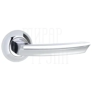 Дверная ручка Ajax (Аякс) на круглой розетке 'SIGMA' JR полированный хром (170 mm)