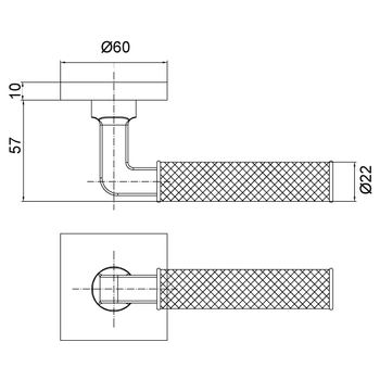 Дверная ручка из латуни Ghobestir 'LYDIA Collection' G005R на квадратном основании никель