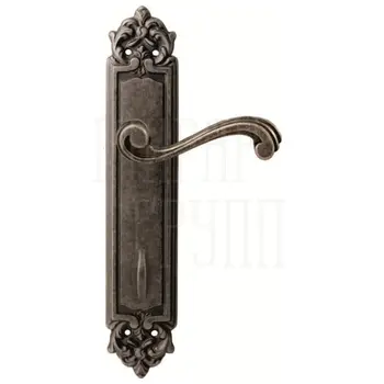 Дверная ручка на планке Melodia 225/229 'Cagliari' античное серебро (wc)