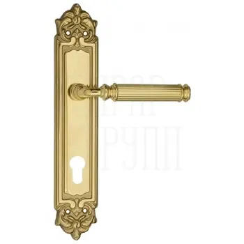 Дверная ручка Venezia 'MOSCA' на планке PL96 полированная латунь (cyl)