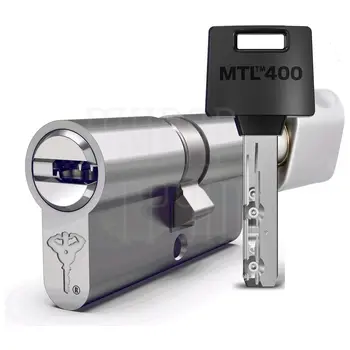 Цилиндровый механизм ключ-вертушка Mul-T-Lock (Светофор) MTL400 100 mm (60+10+30) никель + флажок