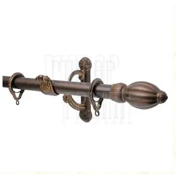 Карниз Mandelli Belize (комплект) однорядный античная бронза (30х2500 mm) х 3 кр.