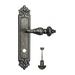 Дверная ручка Venezia 'LUCRECIA' на планке PL96, античное серебро (wc)