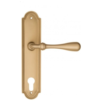 Дверная ручка Fratelli Cattini 'RETRO' на планке PL248 матовая латунь (cyl)