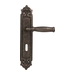 Дверная ручка на планке Melodia 266/229 'Isabel', античное серебро (key)