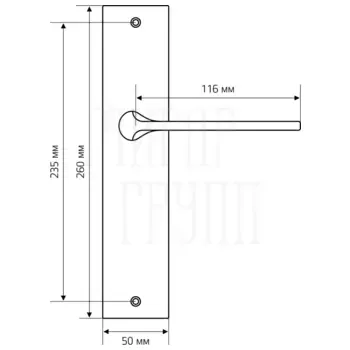 Дверная ручка Extreza Hi-Tech "TERNI" (Терни) 320 на планке PL11